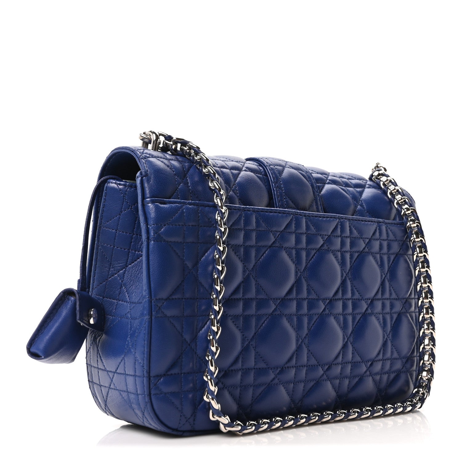 Dior Lambskin Cannage Medium Miss Dior Flap Blue