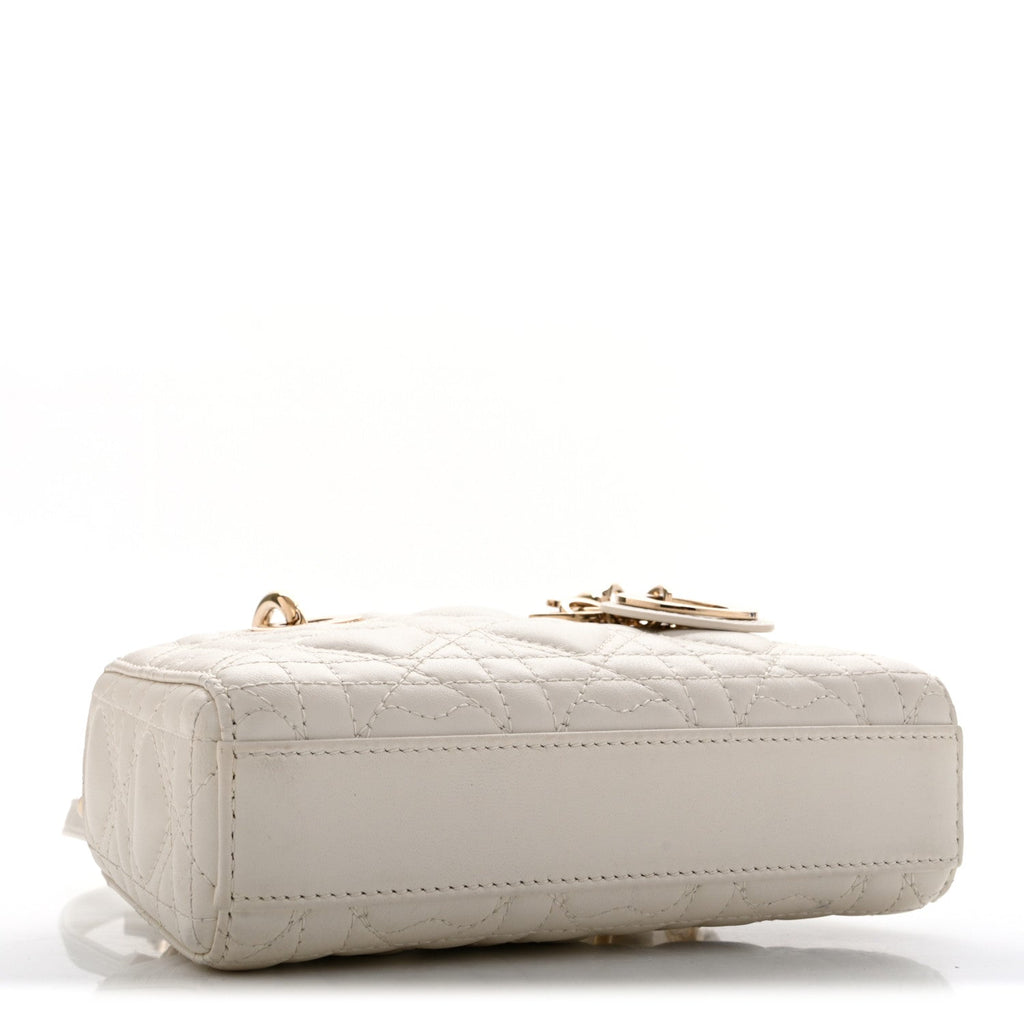 Dior Lambskin Cannage Dioramour Micro Lady D-Joy Latte