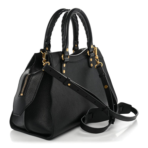 Balenciaga Grained Calfskin Neo Classic Gold Hardware S City Black