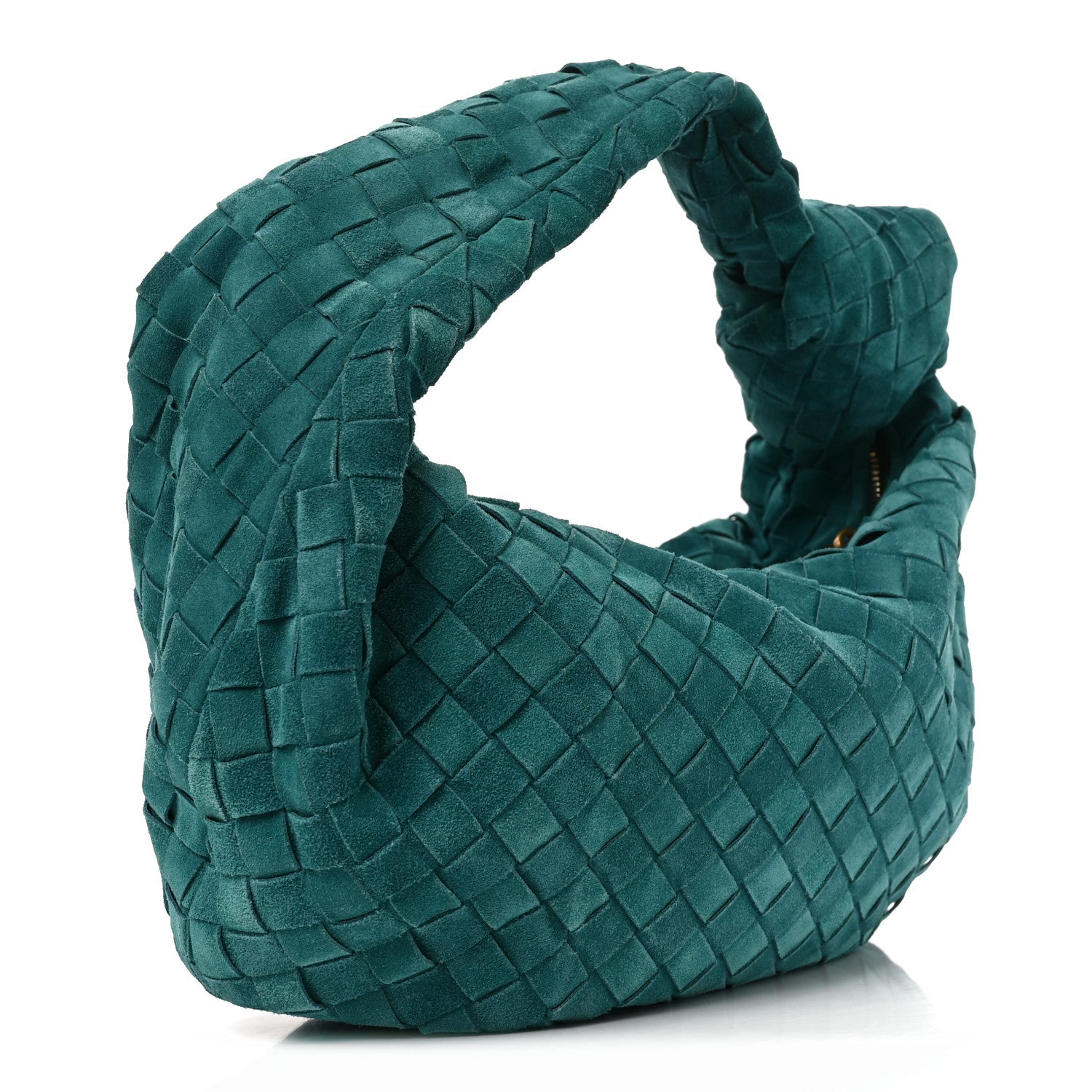 Bottega Veneta Suede Calfskin Intrecciato Teen Jodie Hobo Scuba