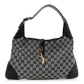 Gucci Monogram Lobster Clasp Jackie O Hobo Beige Black