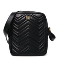 Gucci Calfskin Matelasse GG Marmont Travel Bag Black