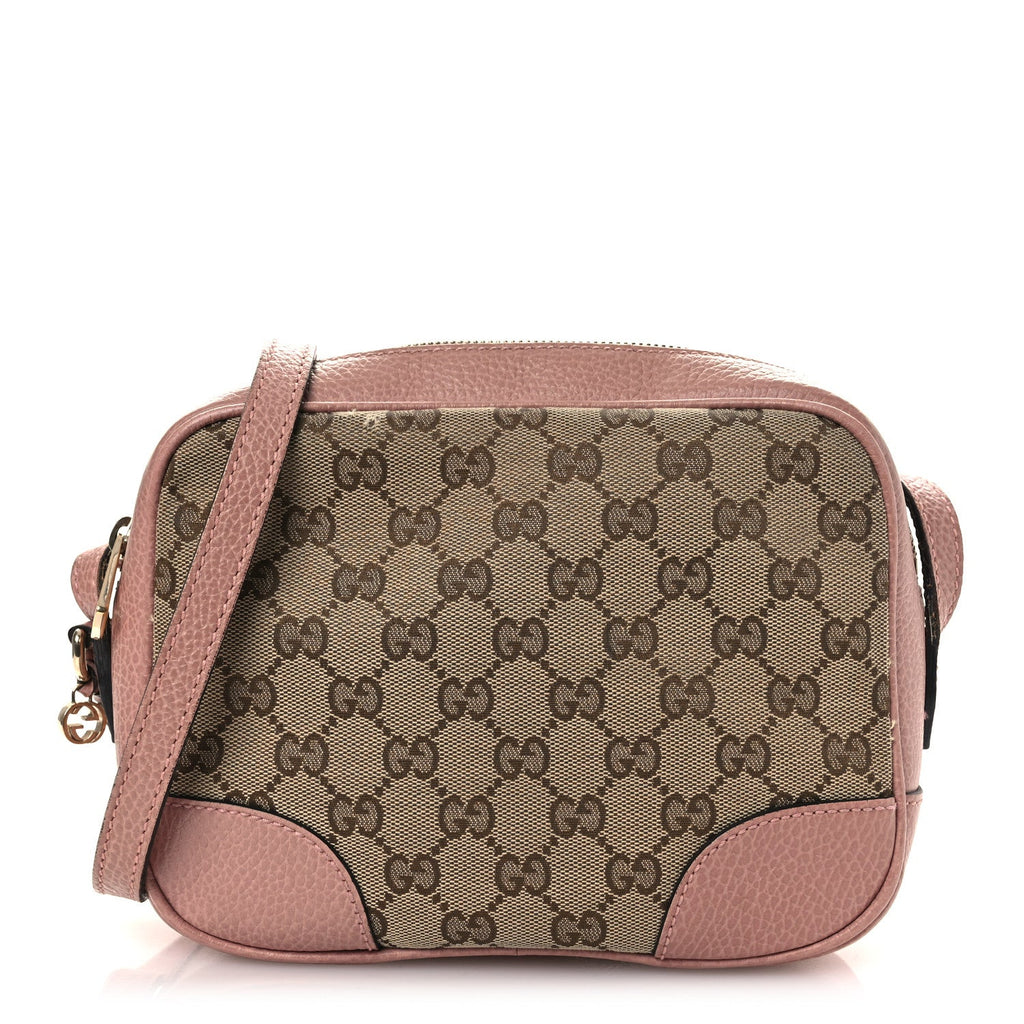 Gucci Monogram Mini Bree Messenger Bag Beige Soft Pink