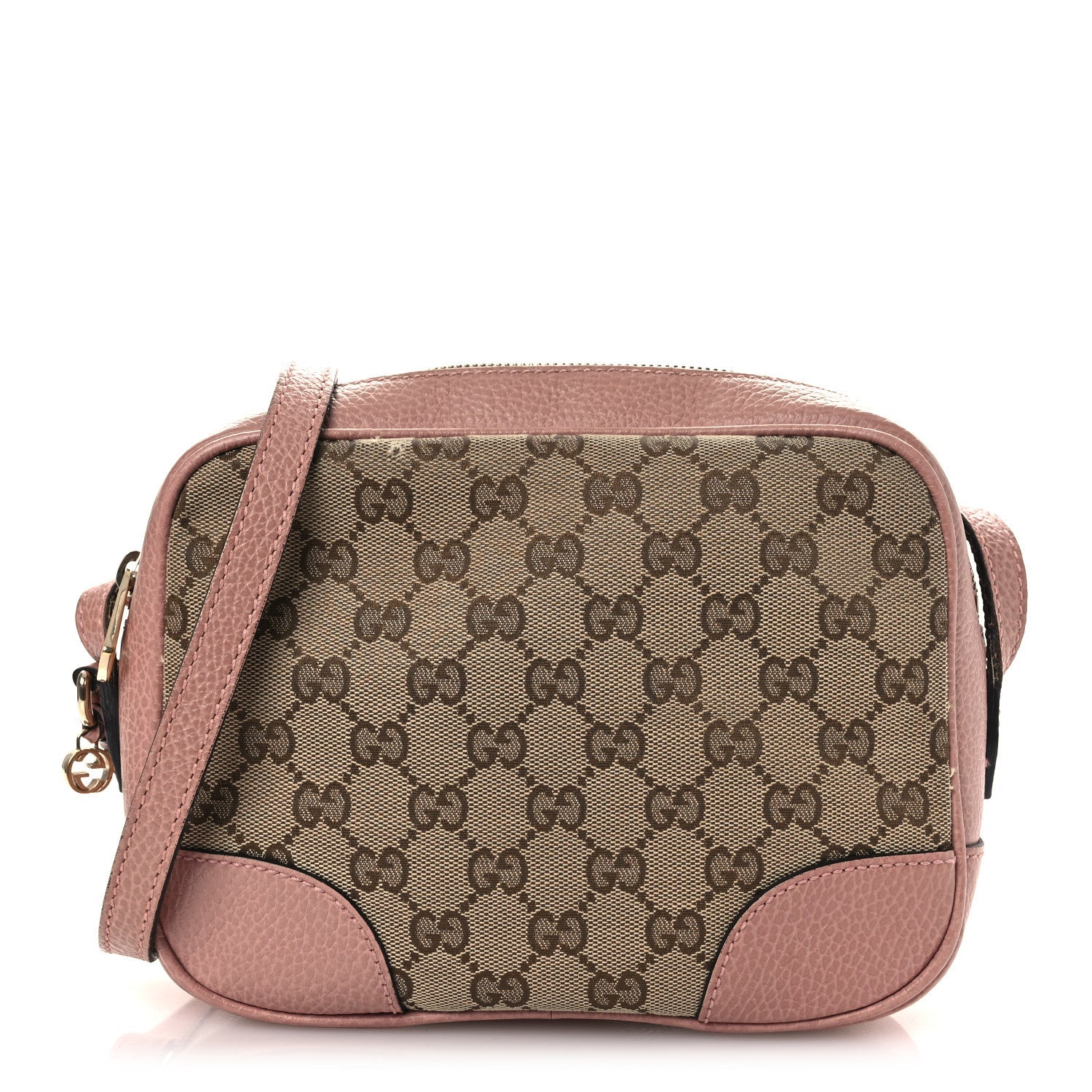 Gucci Monogram Mini Bree Messenger Bag Beige Soft Pink
