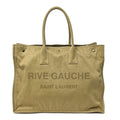 Saint Laurent Canvas Rive Gauche Maxi Tote Fir Green