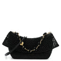Loewe Raffia Donut Chain Medium Ola Shoulder Bag Black