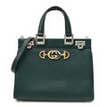 Gucci Grainy Calfskin Small Zumi Top Handle Bag Vintage Green