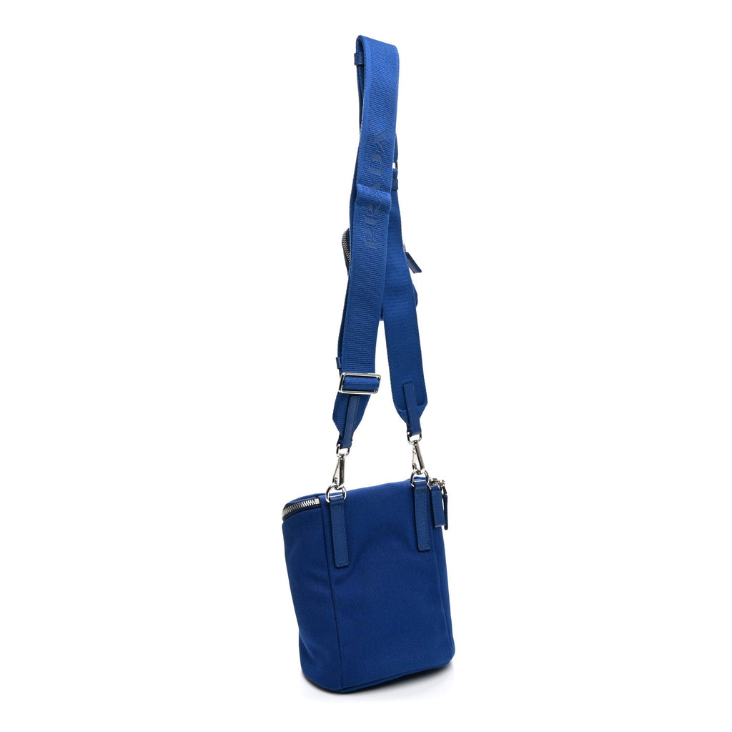 Prada Canvas Triangle Crossbody Bag Blue