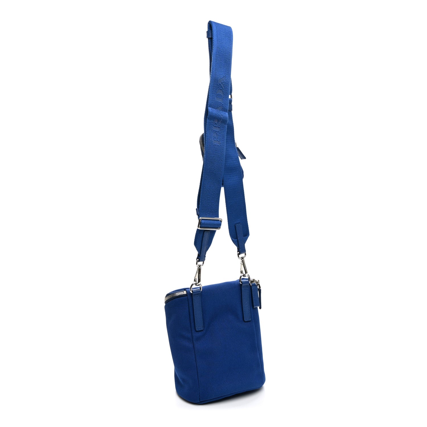 Prada Canvas Triangle Crossbody Bag Blue