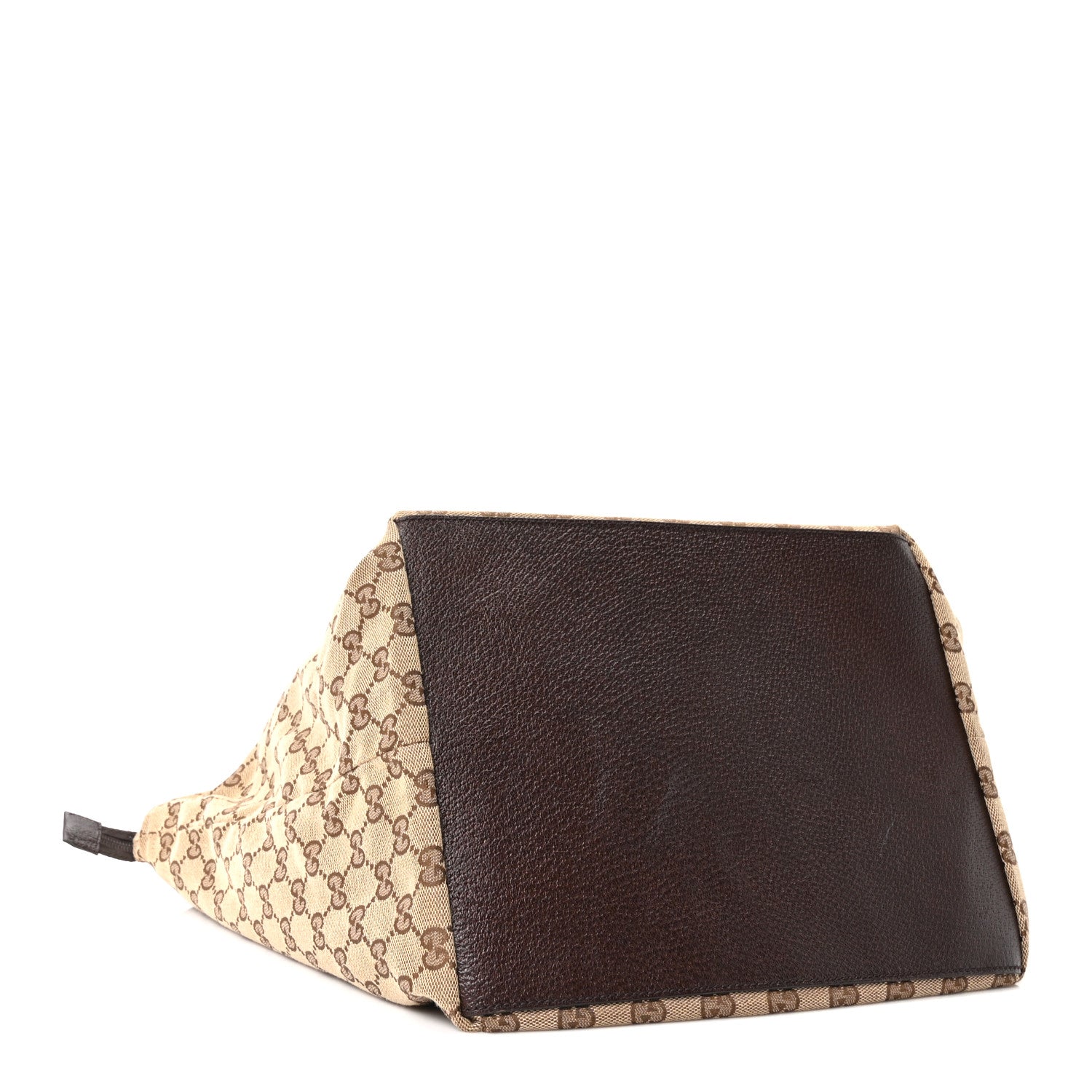 Gucci Monogram Large Web Handle Bucket Tote Dark Brown
