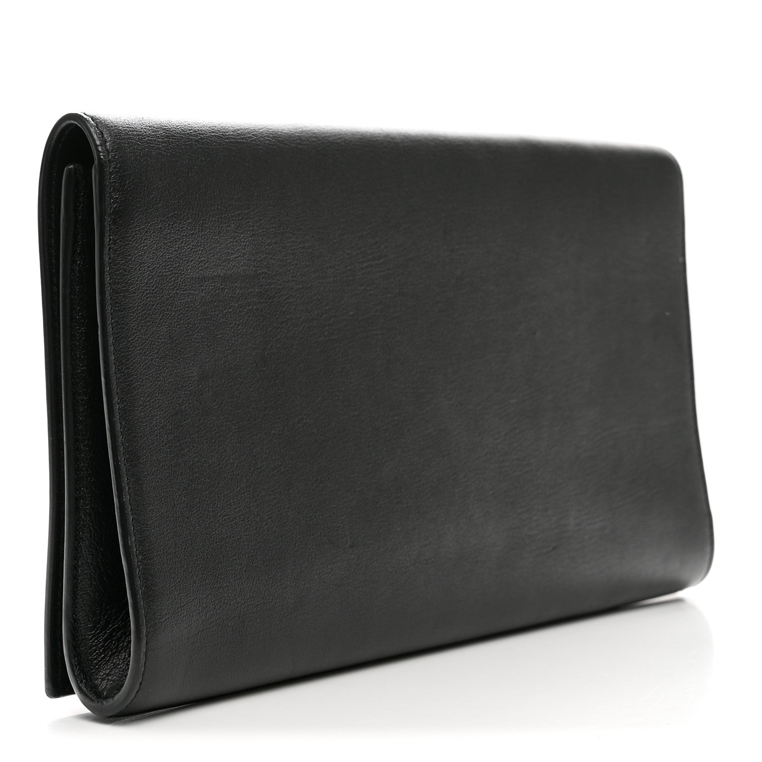 Saint Laurent Calfskin Monogram Large Belle De Jour Clutch Black