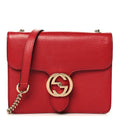 Gucci Dollar Calfskin Small Interlocking G Shoulder Bag Red