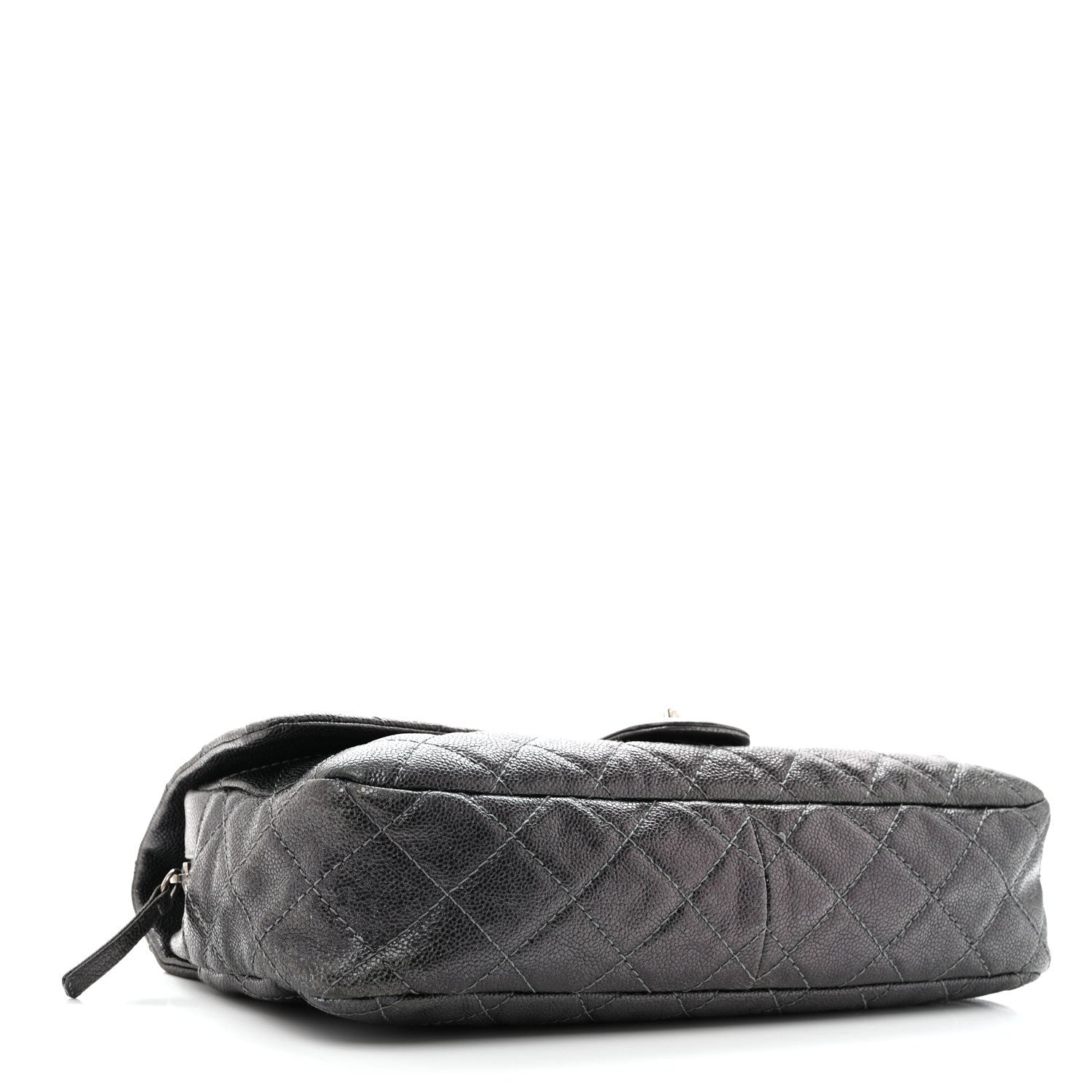 Chanel Iridescent Caviar Quilted Jumbo Easy Flap Silver