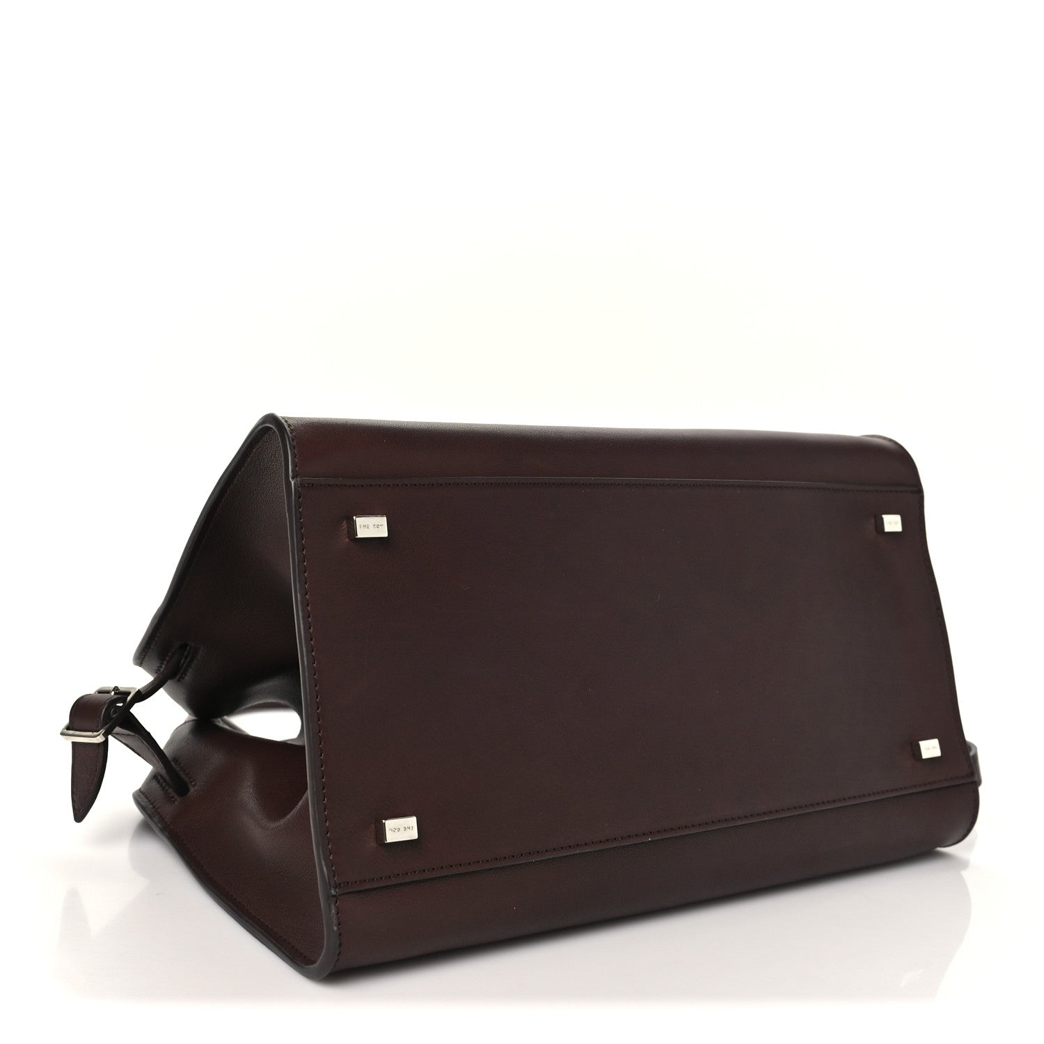 The Row Polished Saddle Calfskin Soft Margaux 12 Dark Brown