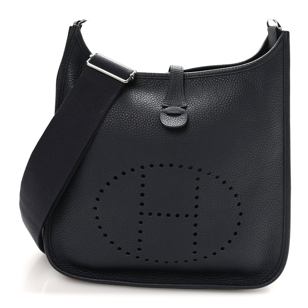 Hermès Taurillon Clemence Evelyne III PM Bleu Nuit