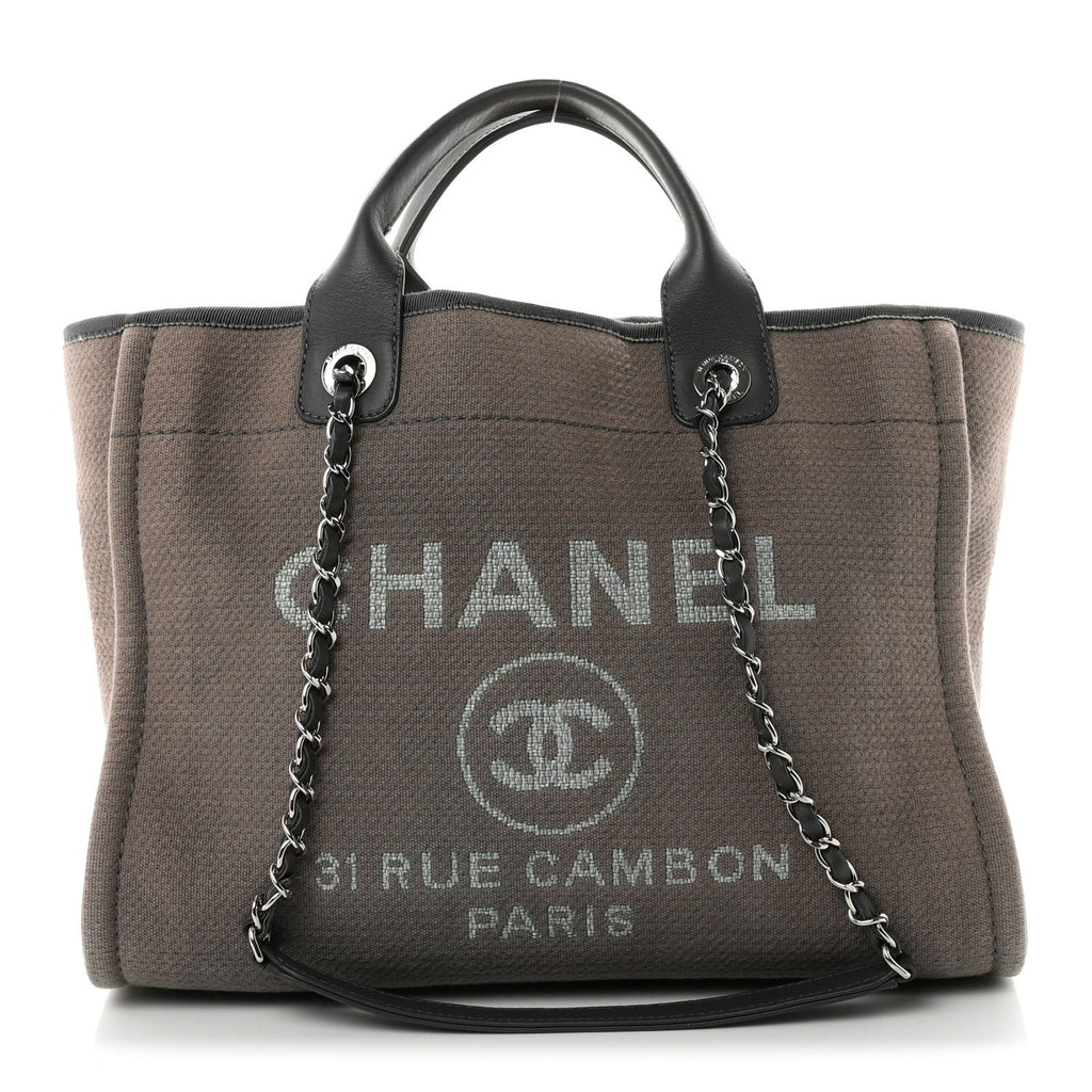 Chanel Mixed Fibers Small Deauville Tote Grey