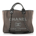Chanel Mixed Fibers Small Deauville Tote Grey