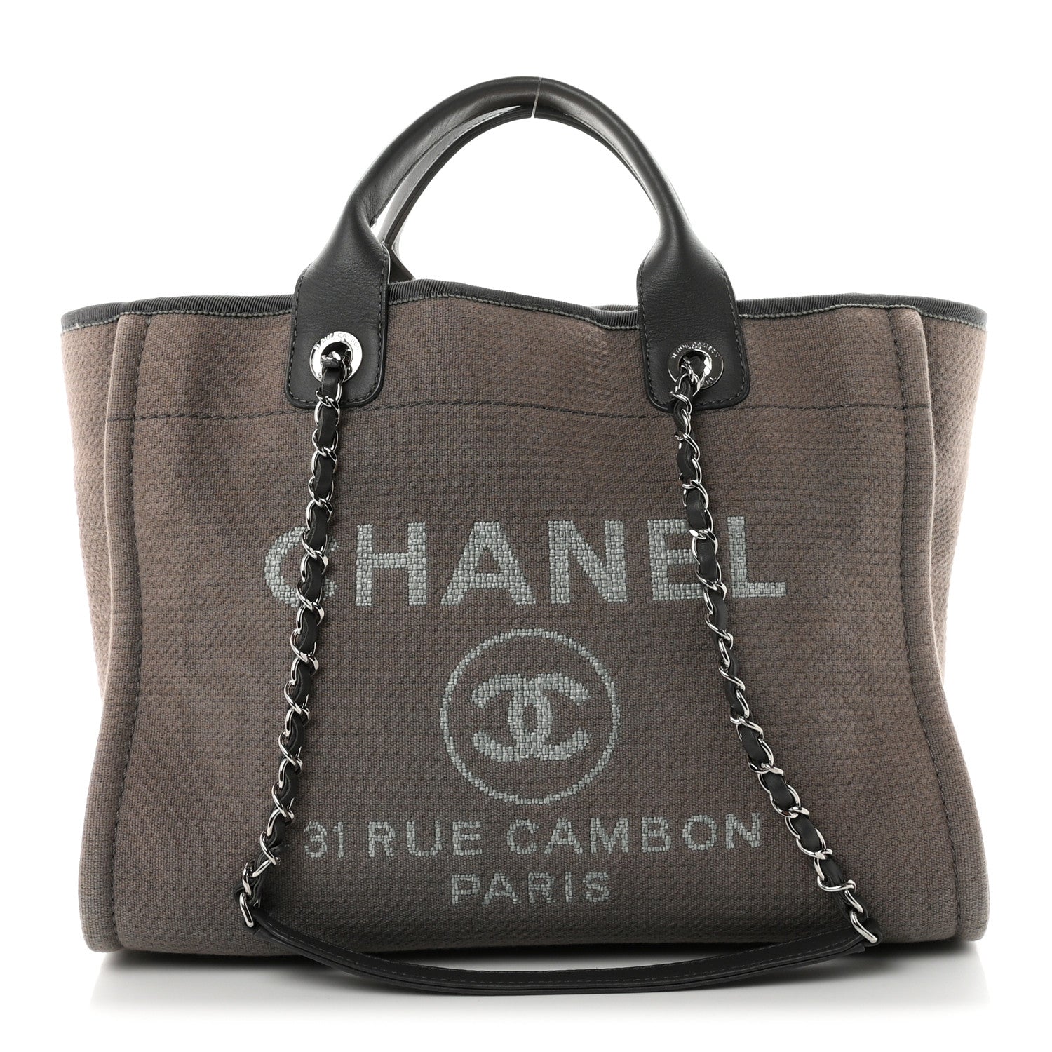 Chanel Mixed Fibers Small Deauville Tote Grey