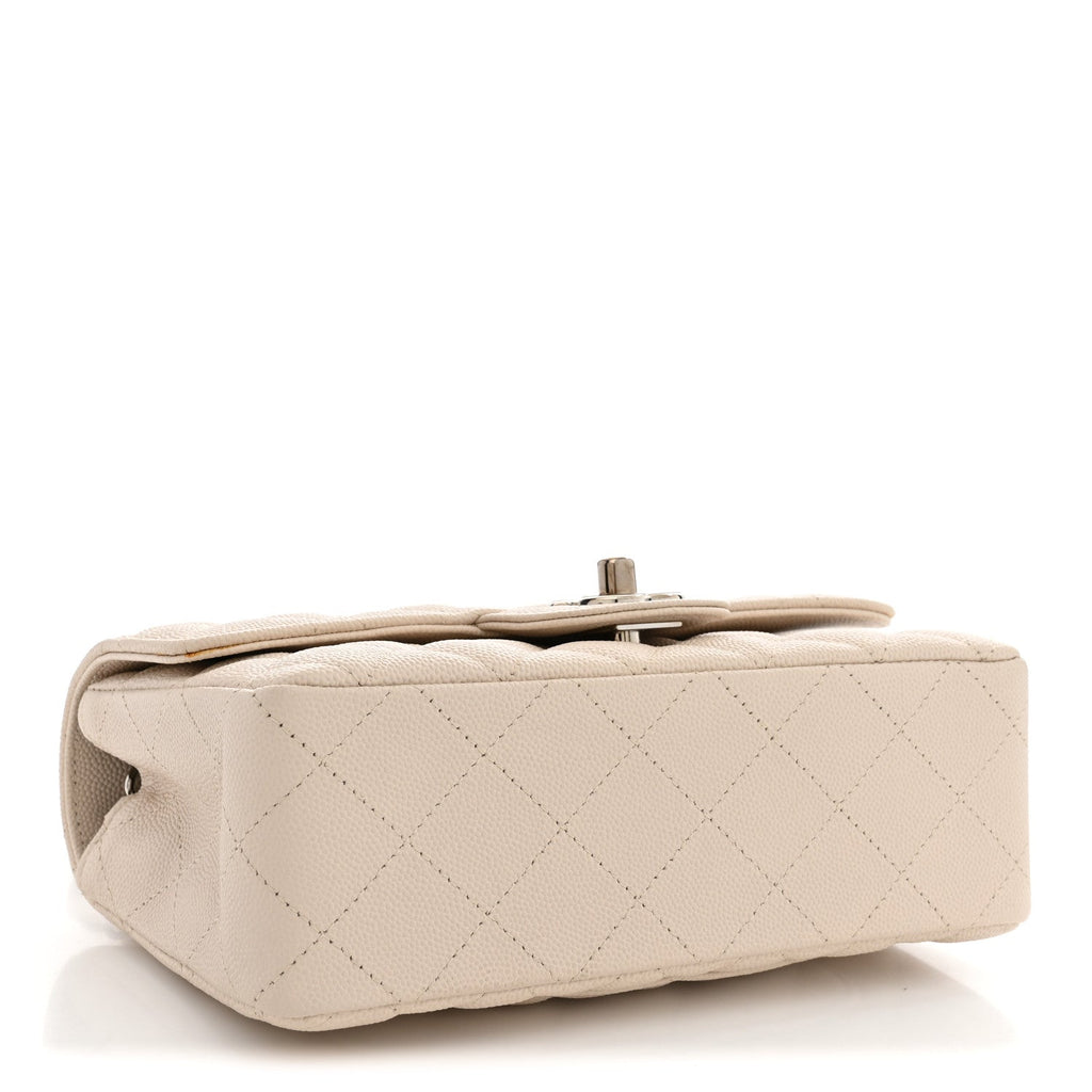 Chanel Caviar Quilted Mini Rectangular Flap Light Beige