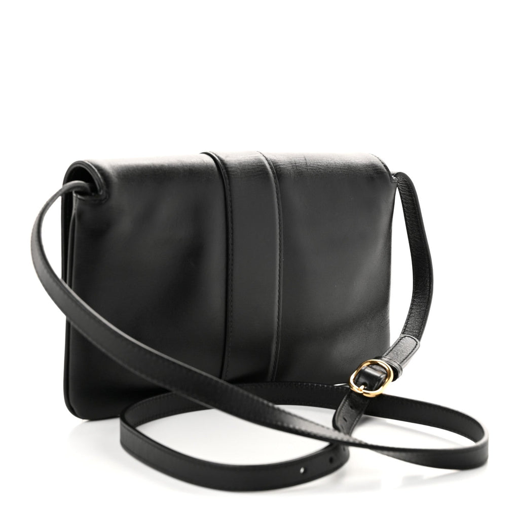 Gucci Vitello Palmellato Lux Small Arli Flap Shoulder Bag Black