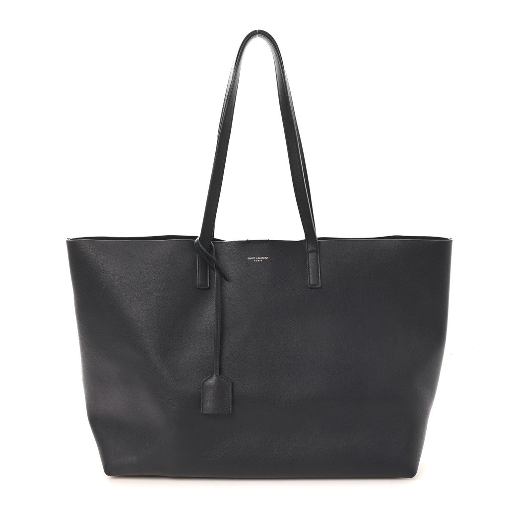 Saint Laurent Calfskin Large Shopping Tote Navy