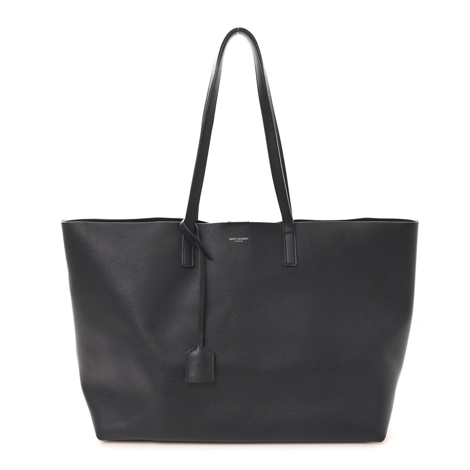 Saint Laurent Calfskin Large Shopping Tote Navy