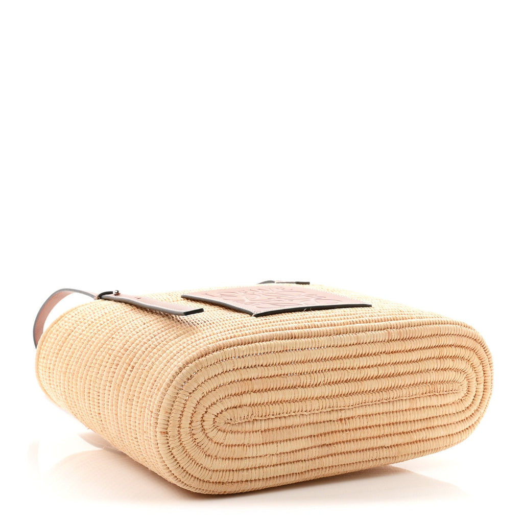 Loewe Raffia Small Square Basket Tote Bag Natural Tan