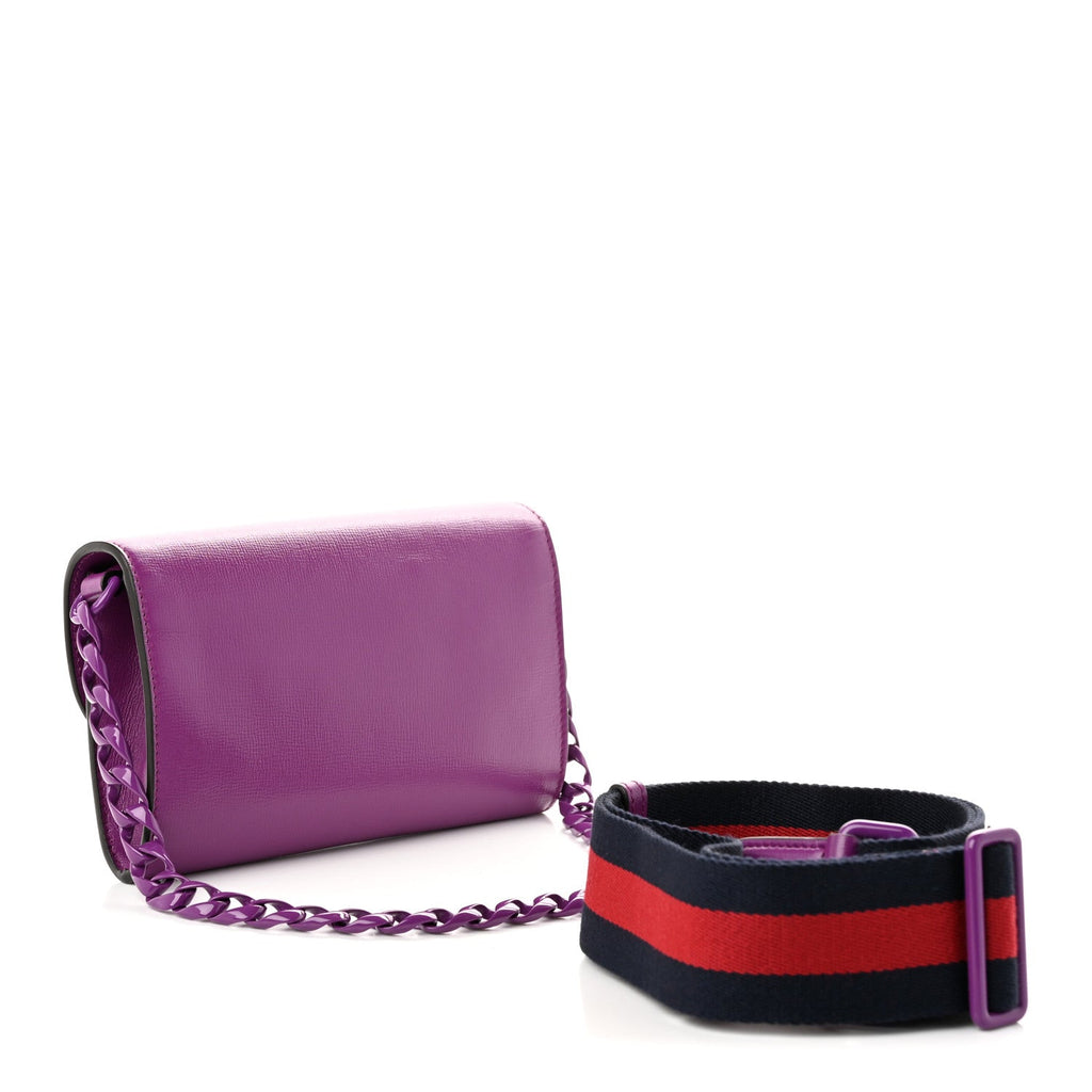 Gucci Azalea Calfskin Web Small Horsebit 1955 Crossbody Bag Spicy Cyclamin