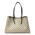 Gucci GG Supreme Monogram Emblem Large Tote Bag Beige Green