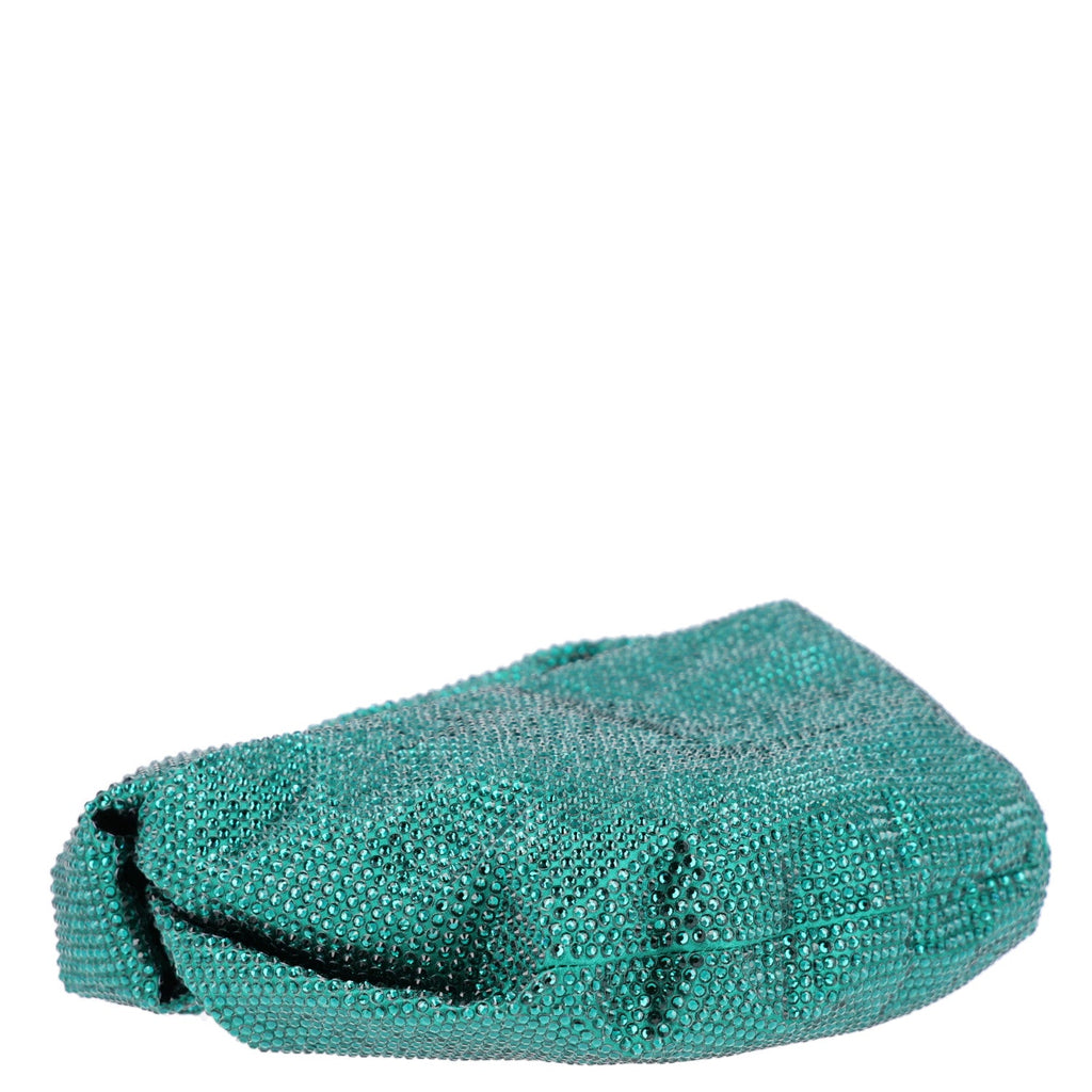 Bottega Veneta Crystal Embellished Satin Mini Hotfix Jodie Emerald
