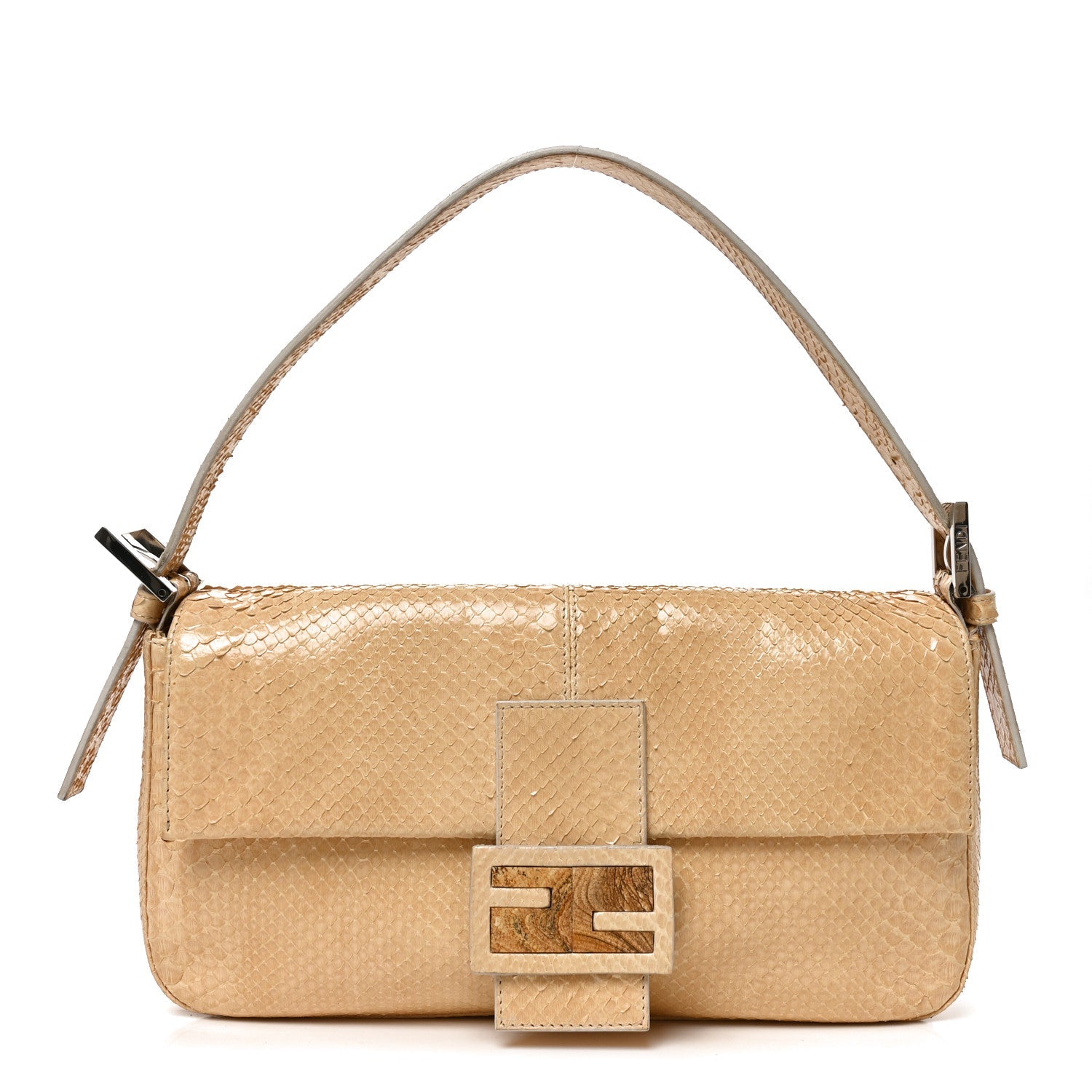 Fendi Snakeskin Baguette Beige