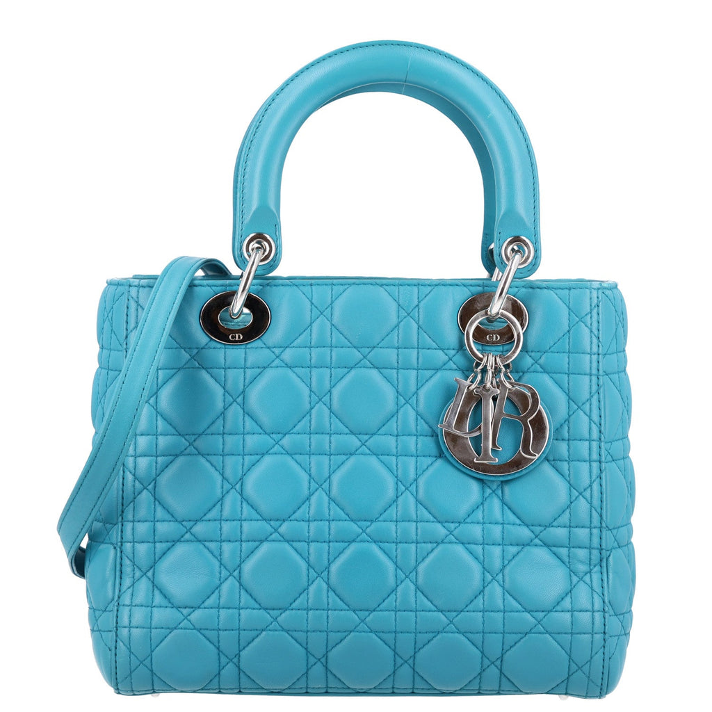 Dior Lambskin Cannage Medium Lady Dior Blue