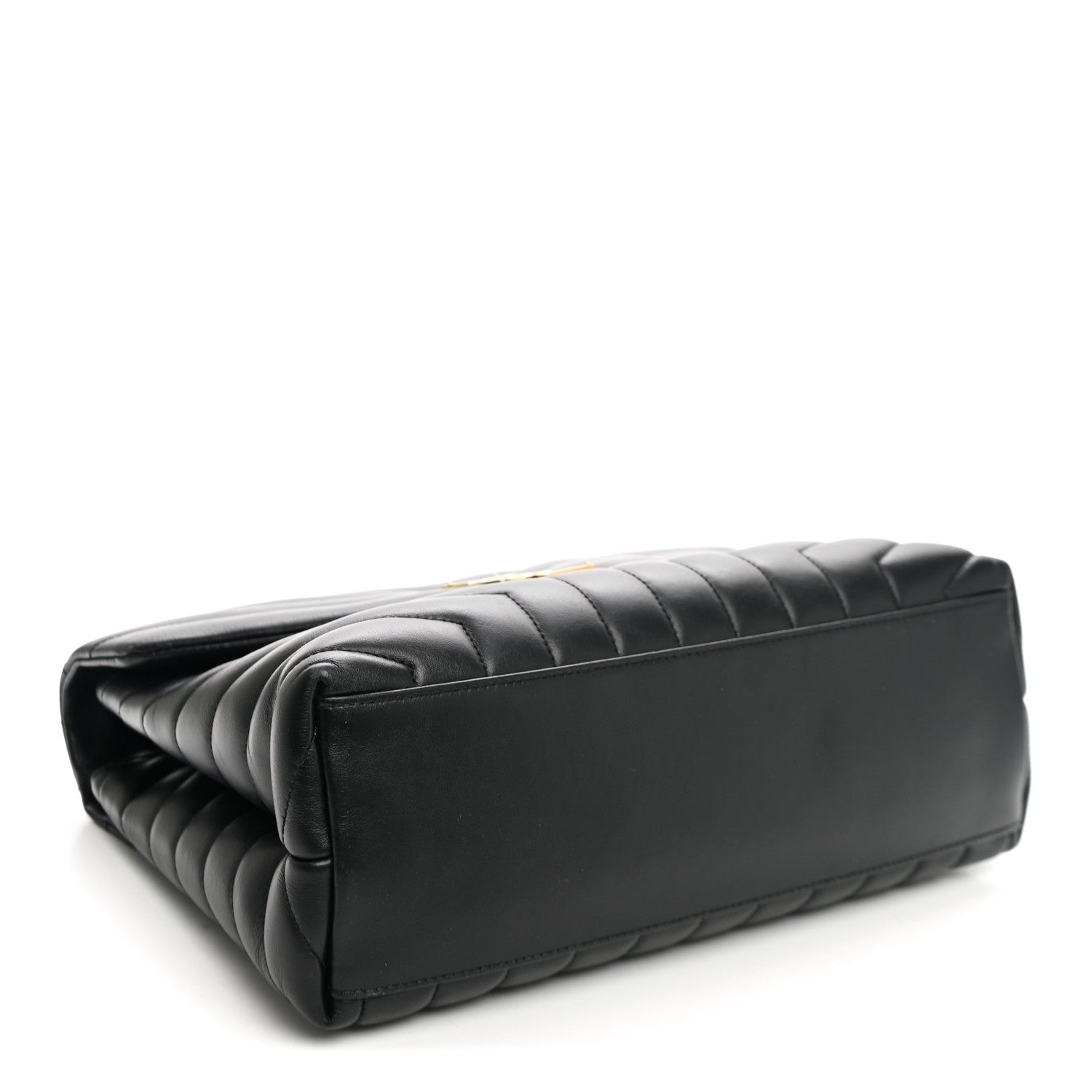 Saint Laurent Calfskin Y Quilted Monogram Medium Loulou Chain Satchel Black