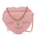 Chanel Lambskin Quilted Large CC In Love Heart Bag Light Pink