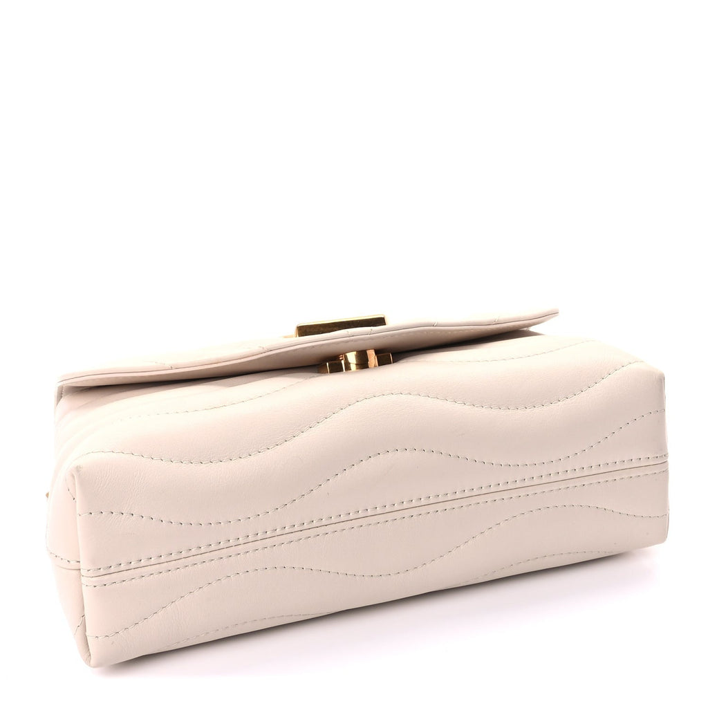 Louis Vuitton Calfskin New Wave Chain Bag MM NM Ivory