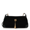 Gucci Suede Tiger Head Shoulder Bag Black