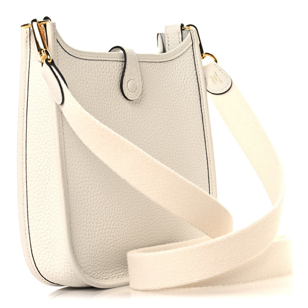 Hermès Taurillon Clemence Amazone Evelyne TPM New White
