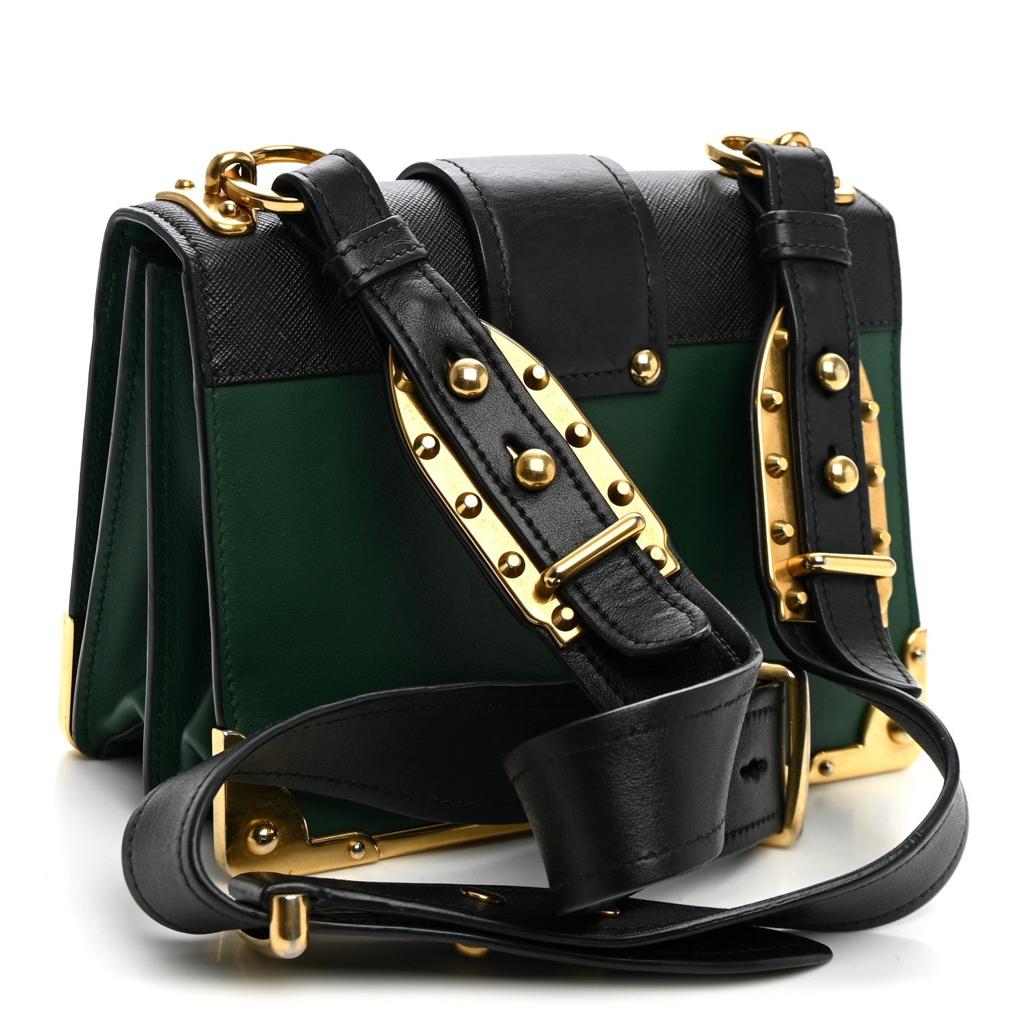 Prada City Calf Saffiano Cahier Bag Biliardo Black