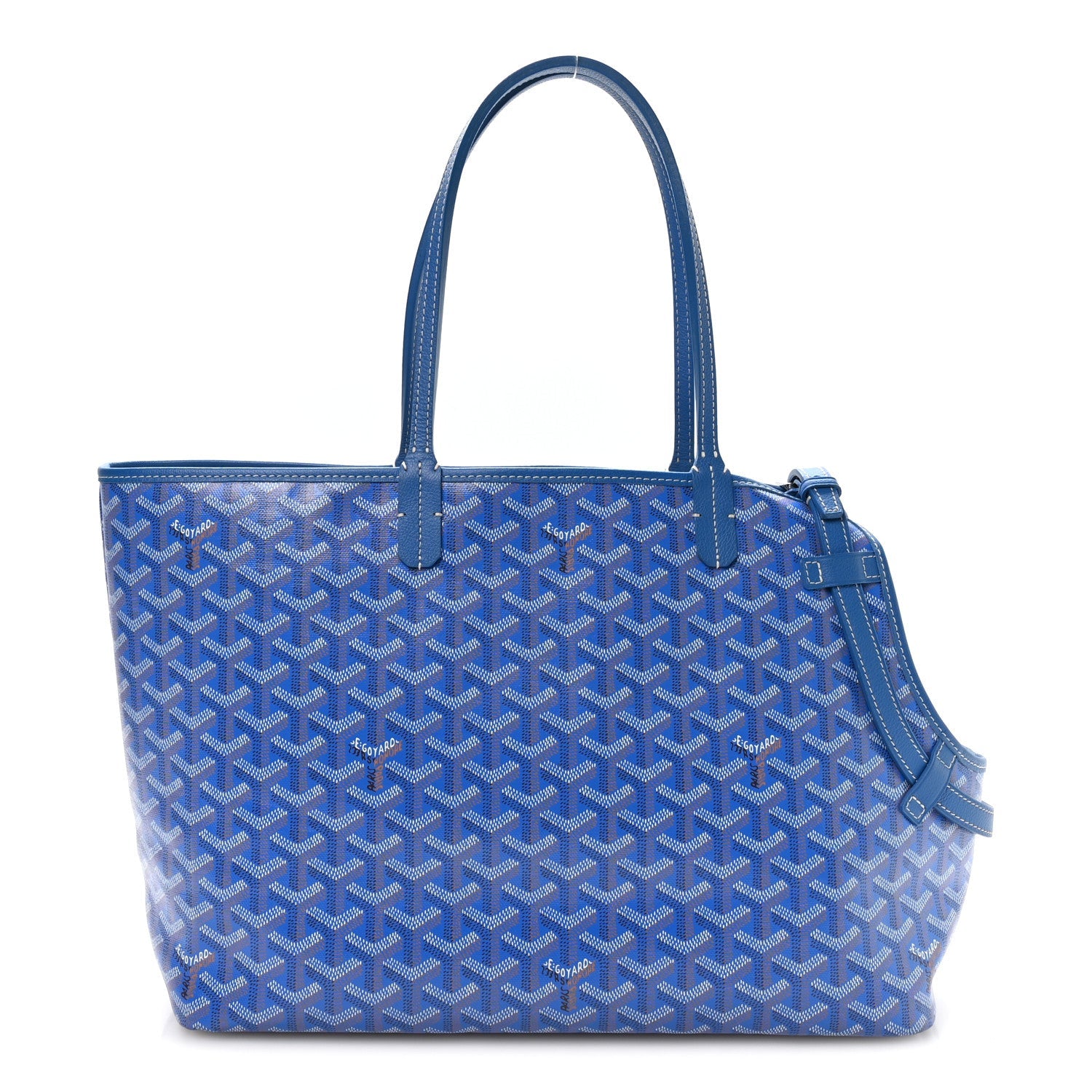 Goyard Goyardine Chien Gris Pet Carrier Sky Blue front view