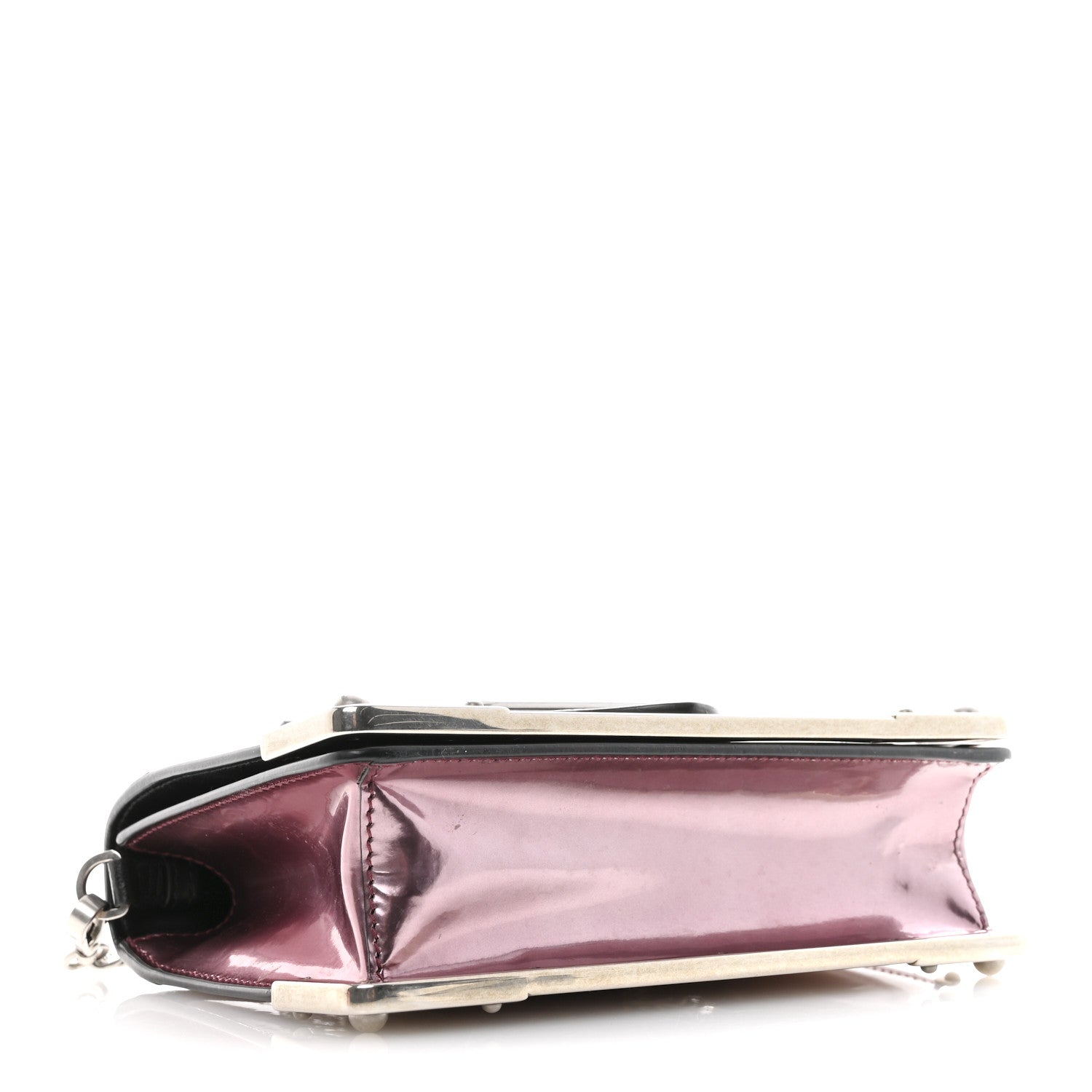 Prada Metallic Vitello Saffiano Cahier Bag Ibisco Black