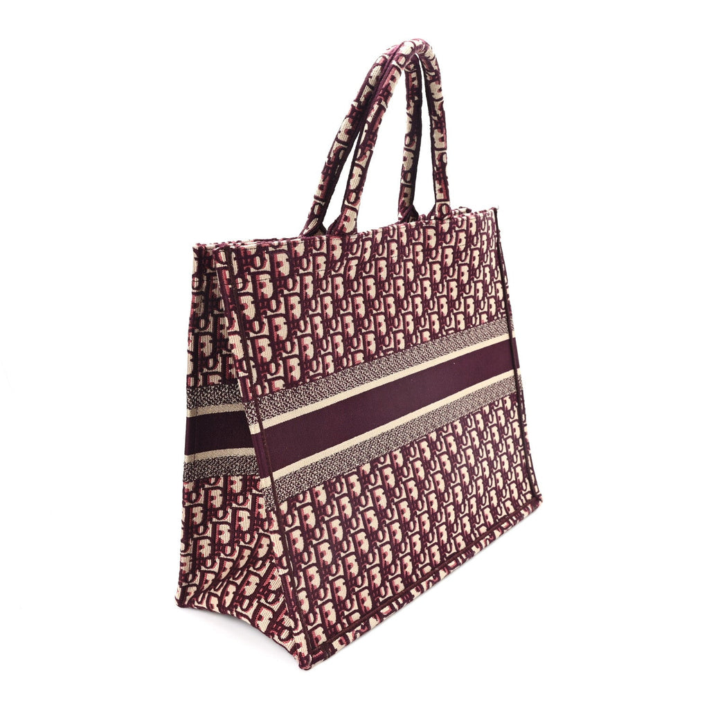 Dior Oblique Large Book Tote Burgundy Multicolor Burgundy Multicolor