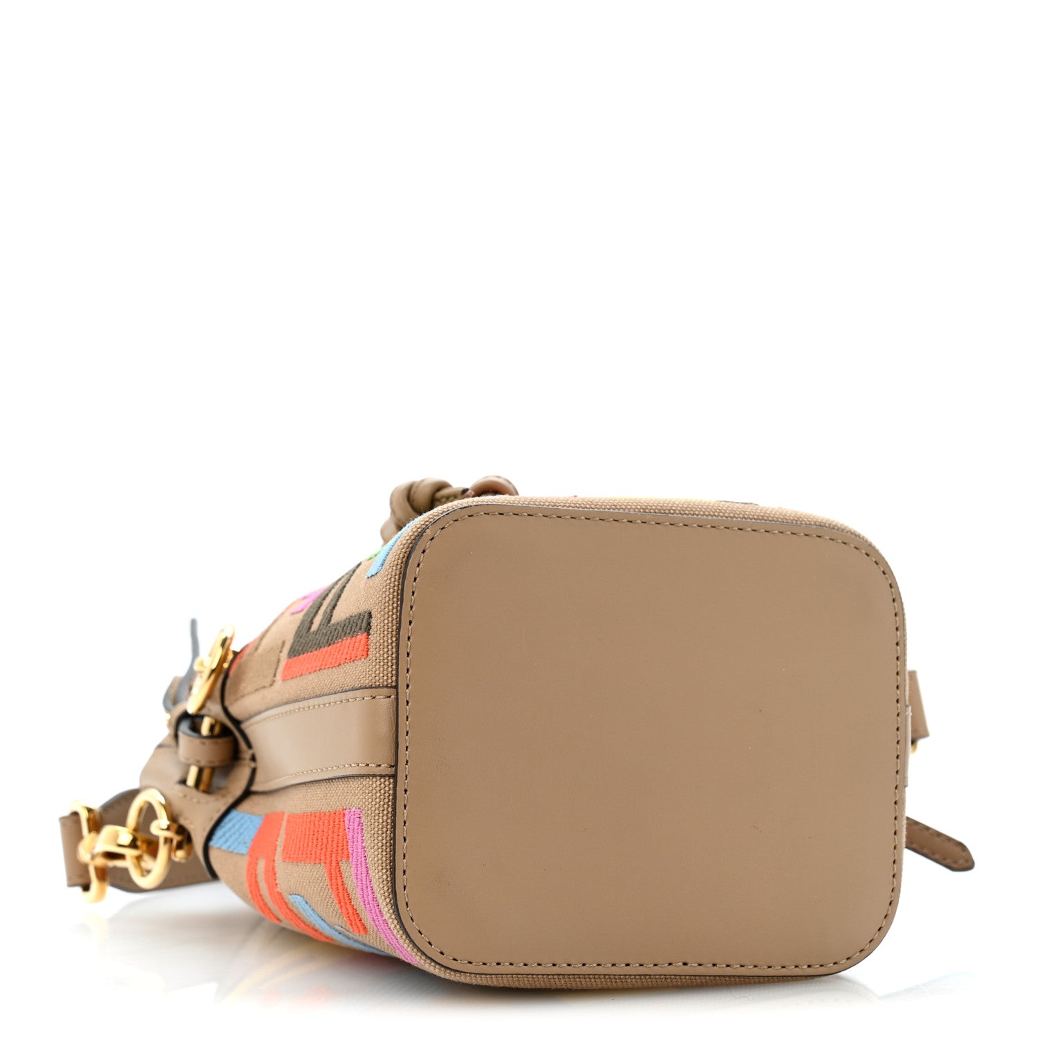 Fendi Canvas Vitello King F is Fendi FF Multicolor Embroidered Mini Mon Tresor Bucket Bag Multicolor Cuoio
