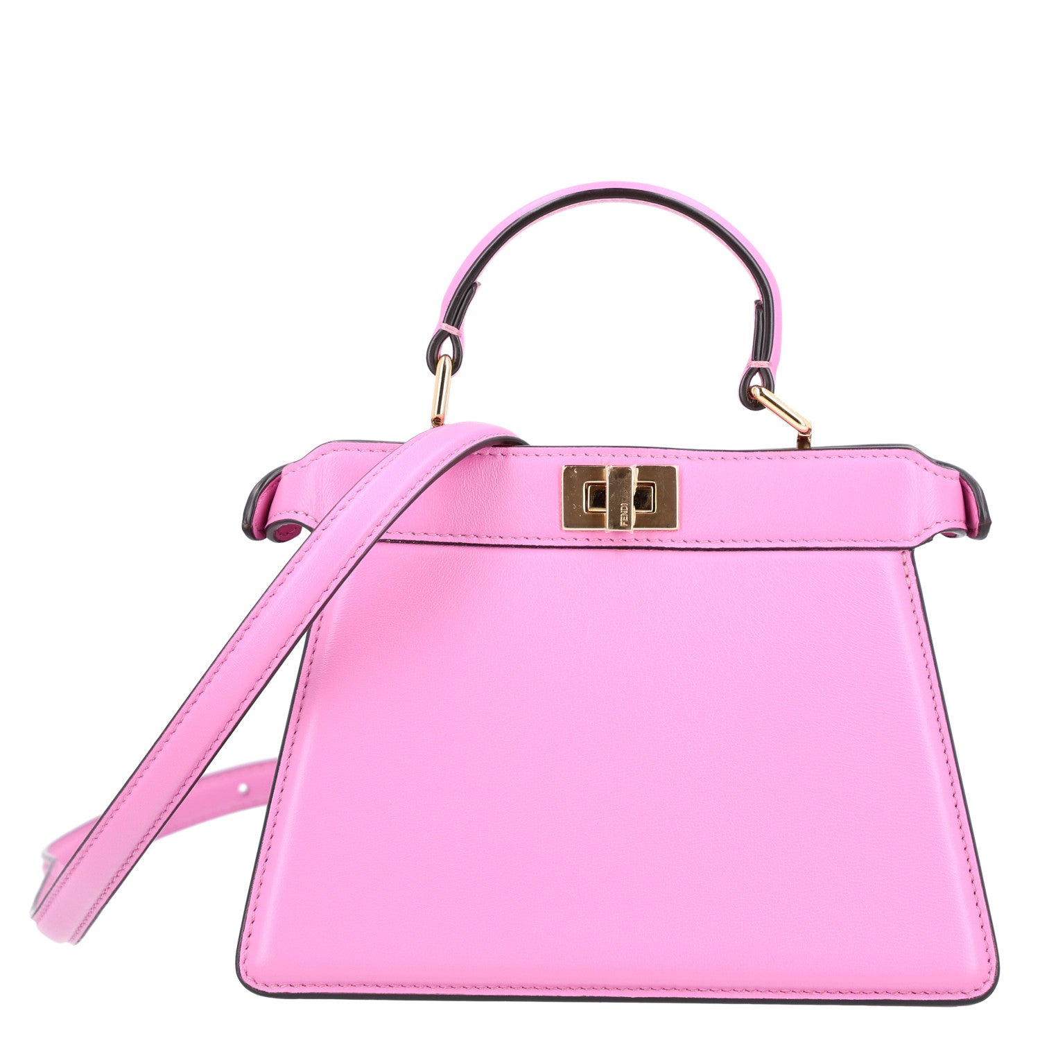 Fendi Shiny Nappa Petite Peekaboo I SEE U Satchel Rosa