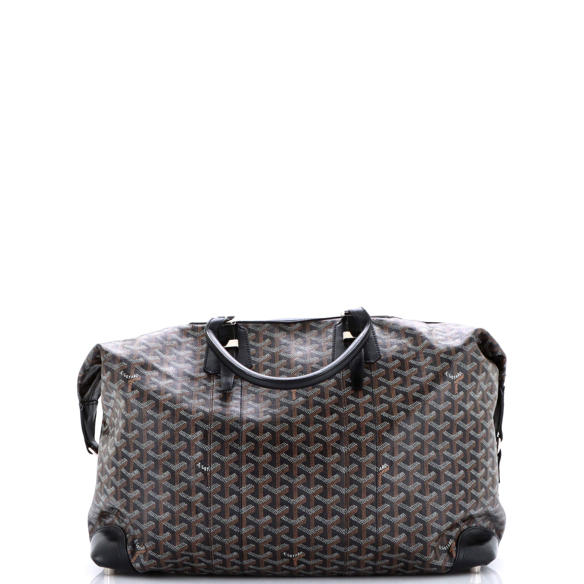 Goyard Bowling 45 Travel Bag Black Goyardine — back view
