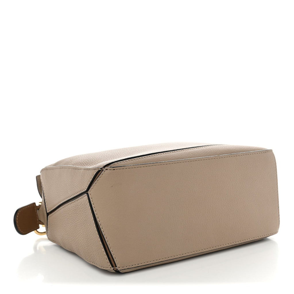 Loewe Grained Calfskin Small Puzzle Bag Sand Mink