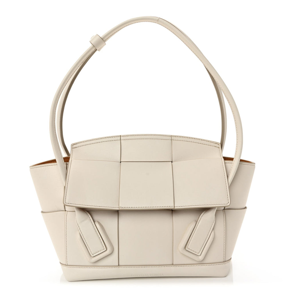 Bottega Veneta French Calfskin Maxi Intrecciato Arco 33 Bianco