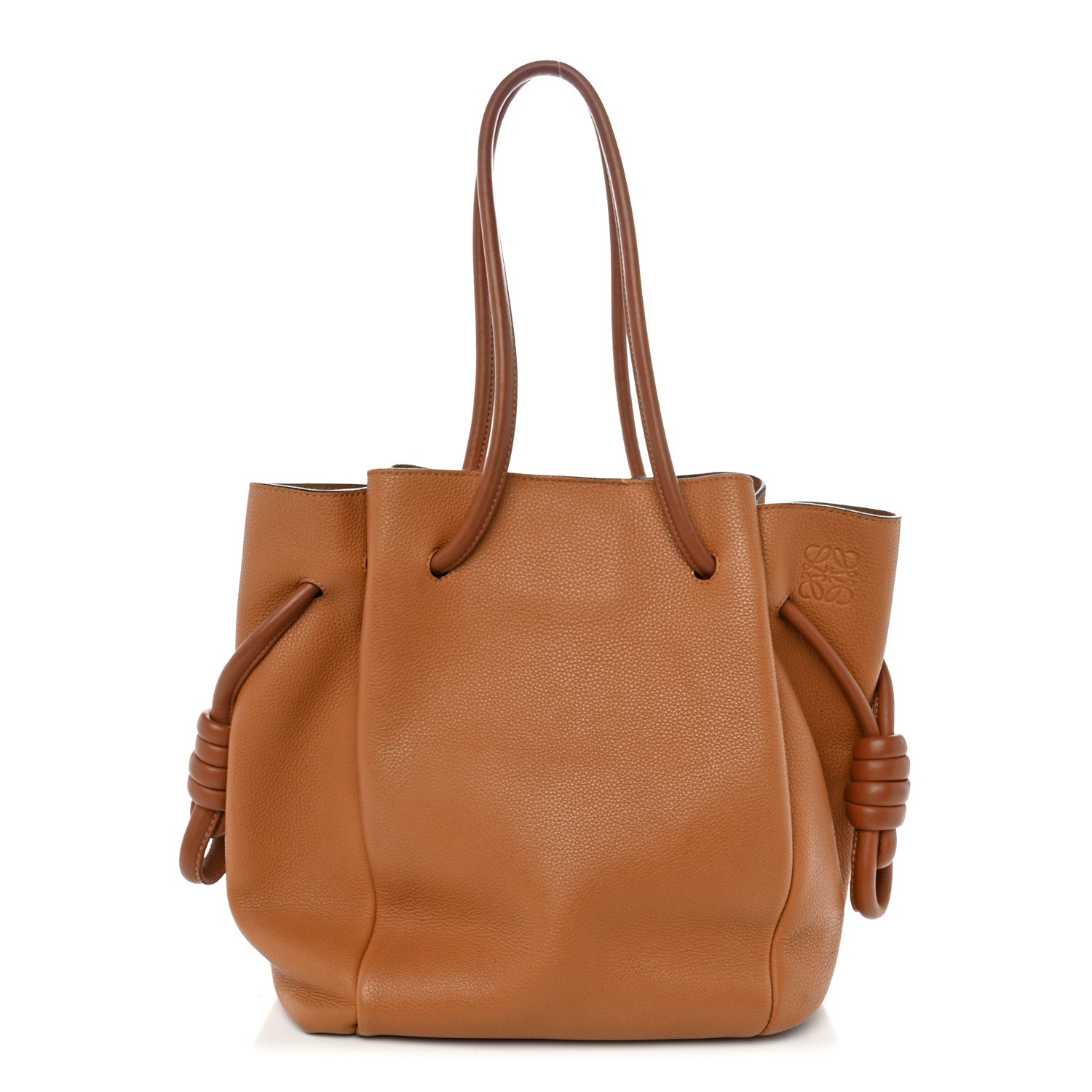 Loewe Calfskin Small Flamenco Knot Bag Caramel