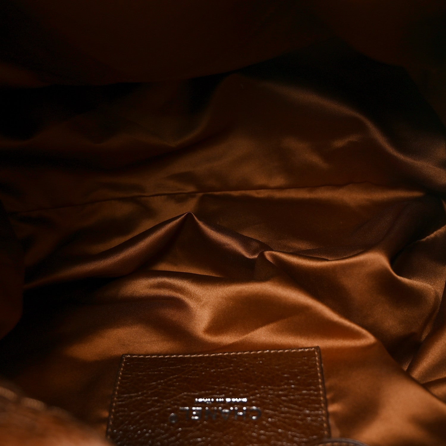 Chanel Glazed Calfskin On The Road Drawstring Tote Brown