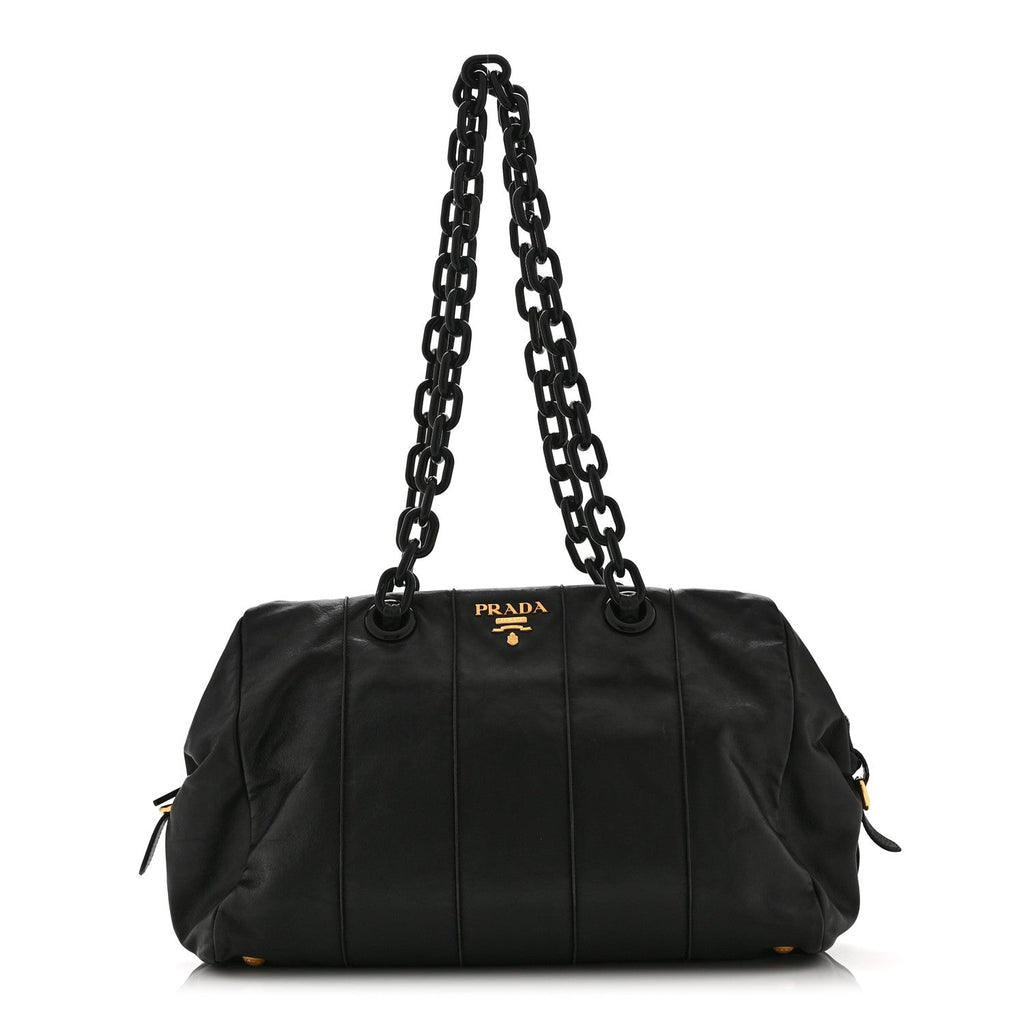 Prada Soft Calf Shoulder Bag Black