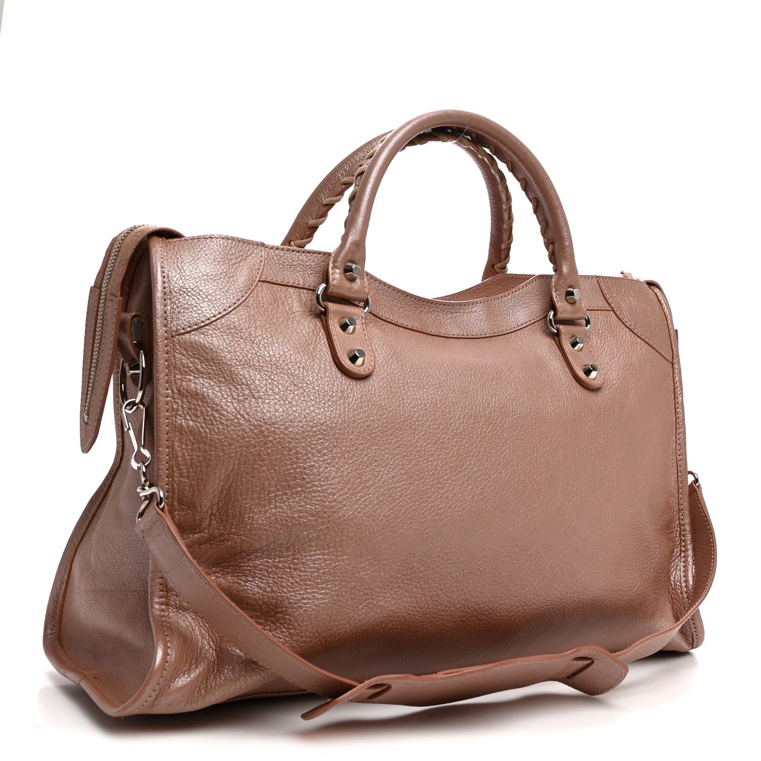 Balenciaga Pearlescent Goatskin Classic Palladium Hardware City Rose Rose Light